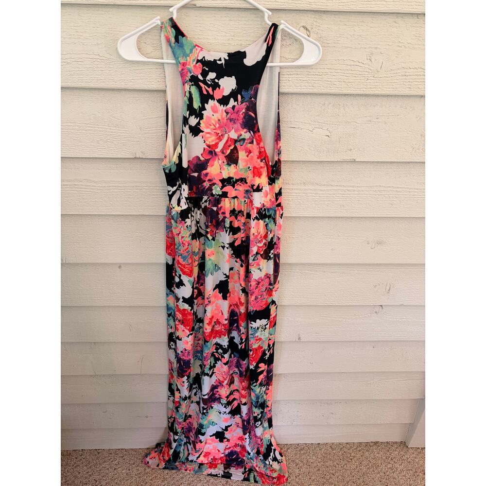 Bellamie Floral Maxi Dress Sleeveless Racerback Women's Size M/L - Picture 6 of 6